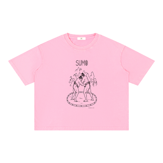 T-Shirt, Mineral Wash Boxy Cotton T-Shirt | Sumo•Kanji