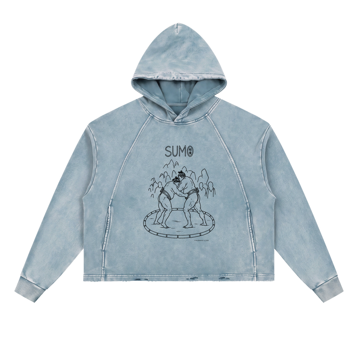 Hoodie, Vintage Washed Frayed-Hem | Sumo•Kanji