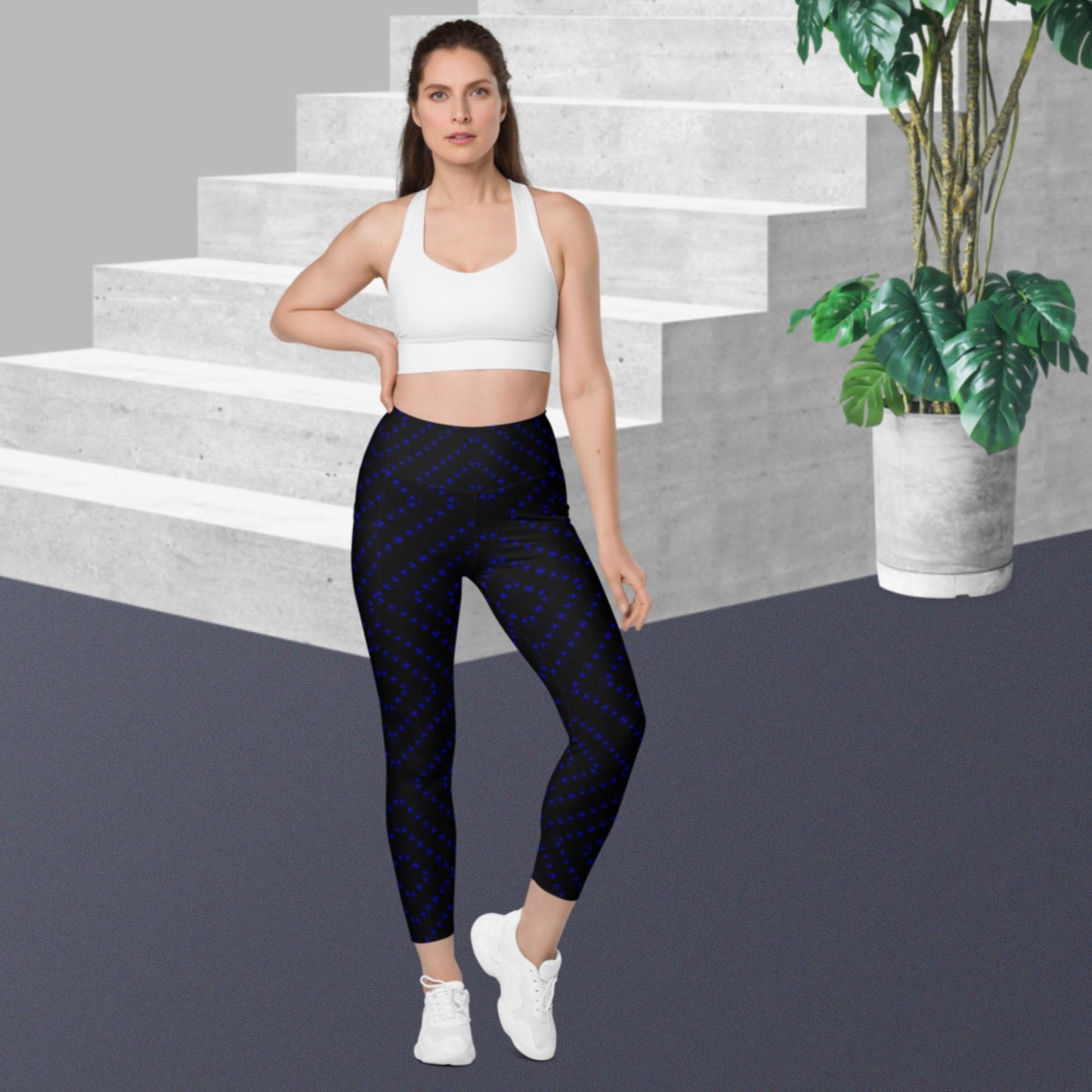 MidnightBlBlkPBP Women's Leggings with Pockets