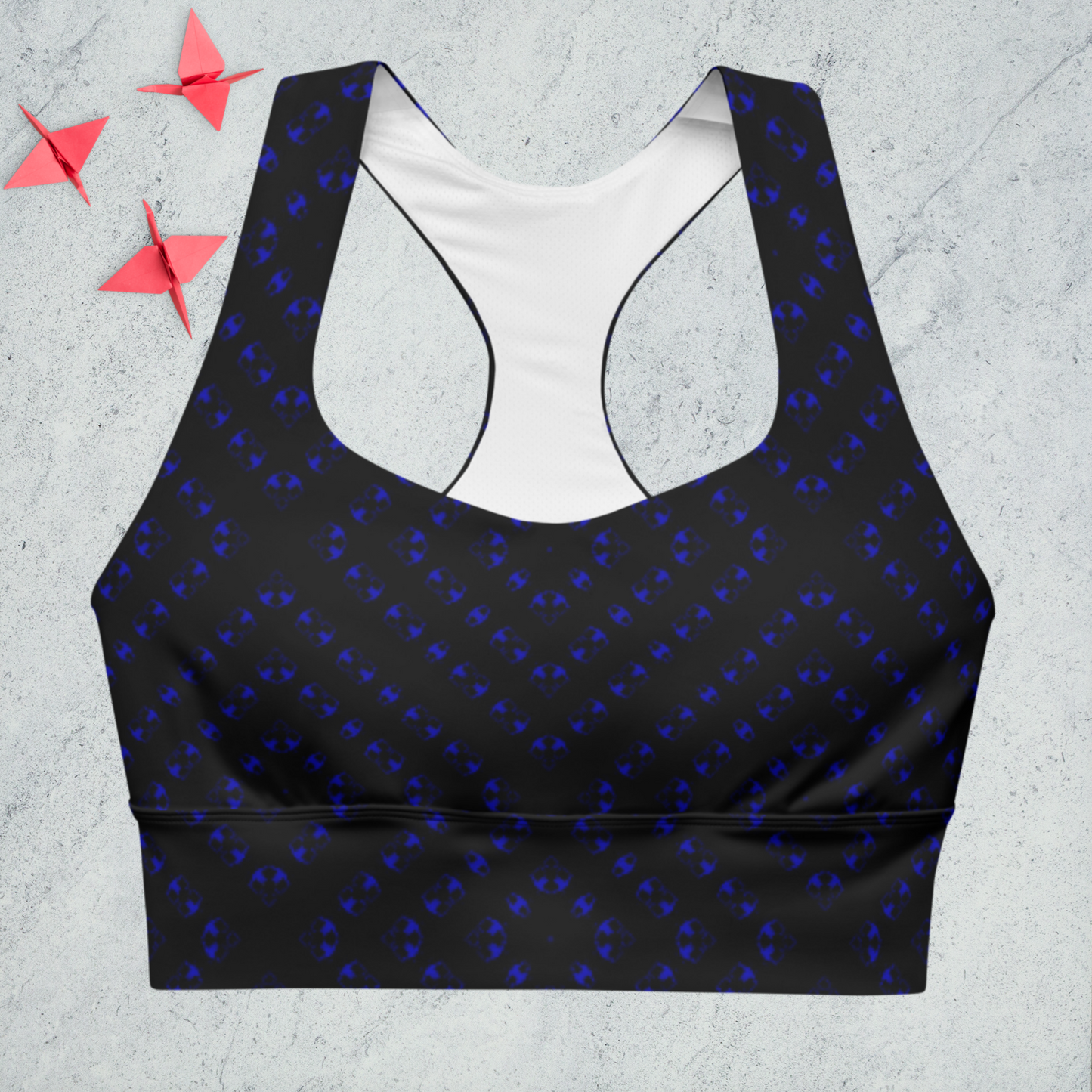 MidnightBlBlkPBP Longline sports bra