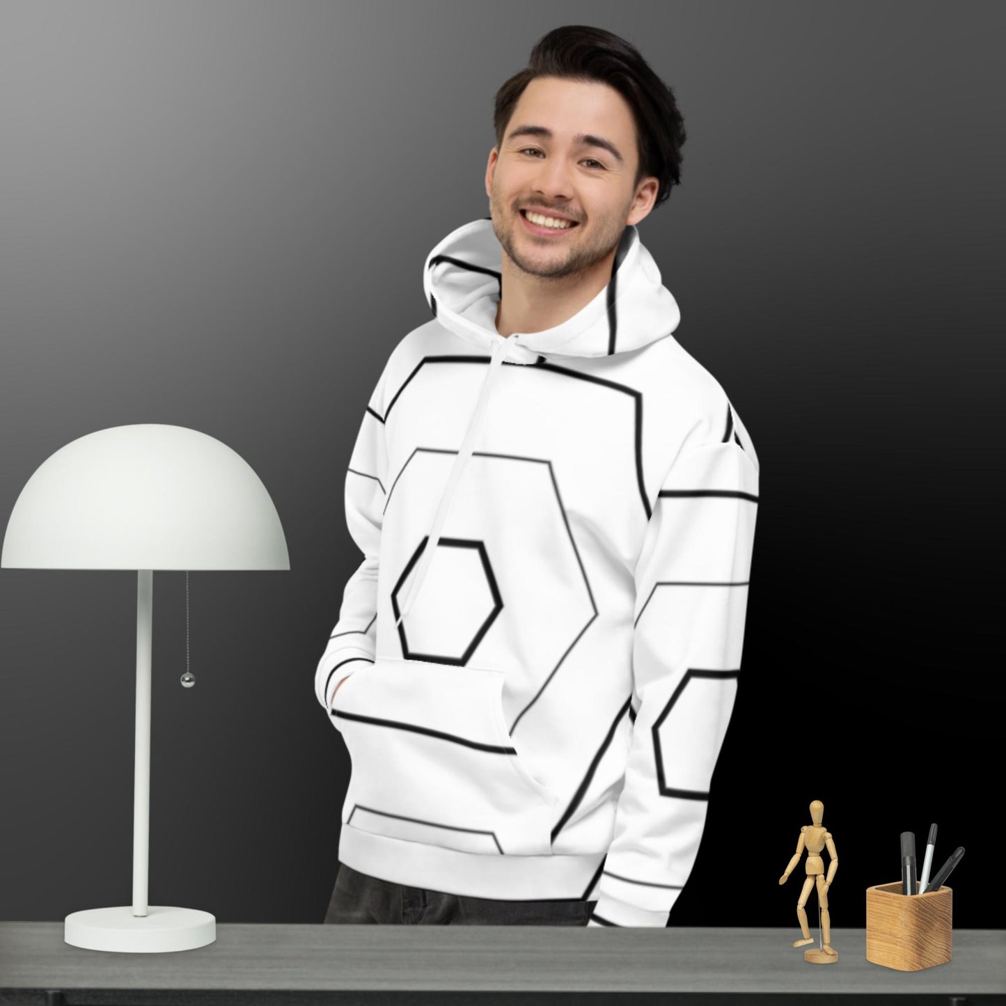 Hexagon Unisex Hoodie With Pocket