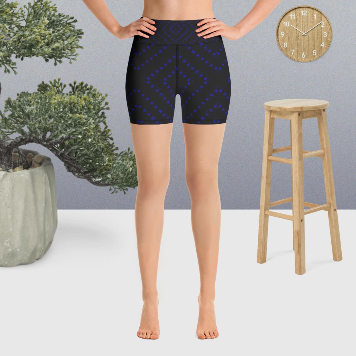 MidnightBlBlkPBP Women's Yoga Shorts